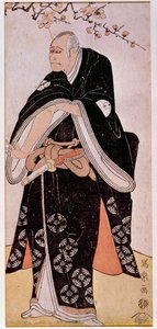 Näyttelijä Arashi Toyozon esitys noin 1794. Sharaku Toshusain japanilainen printti (aktiivinen 1794 - 1795). Pariisi, Guimetin museo, Aasian taiteen kansallinen museo tekijältä Toshusai Sharaku