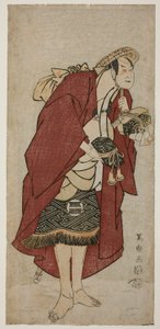 Näyttelijä Sakata Hangoro III sulhanena Abumizuri no Iwazo Koriyamassa, itse asiassa Kurisaka Taro Tomonori tekijältä Toshusai Sharaku