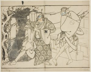 Näyttelijät Arashi Ryuzo ja Morita Kanya VIII tekijältä Toshusai Sharaku