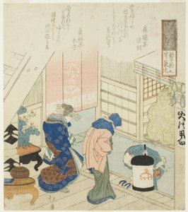 Lupaus (Seiyaku no ukei), sarjasta "Eighteen Illustrations of the Ladder of Ancient Words (Kogentei juhachiban tsuzuki)" tekijältä Totoya Hokkei