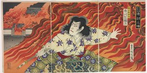 Näyttelijä Ichikawa Sadanji I (Akiyama Kii no Kami) tekijältä Toyohara Kunichika