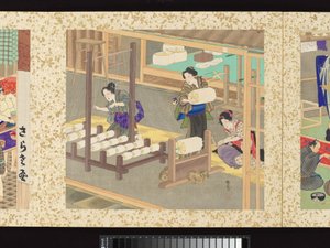 Käsityöläiset, kaunottaret ja vuosittaiset tapahtumat tekijältä Toyohara Kunichika