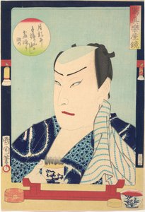 Sawamura Tosshō II (1838-86), sarjasta "Valokuvien peili kulissien takana" (Shashin gakuya kagami - Sawamura Tosshō nisei) tekijältä Toyohara Kunichika