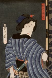 Näyttelijä Ichimura Kakitsu IV Dakki no Ohyakun roolissa tekijältä Toyohara Kunichika