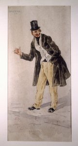 Milanolaisen näyttelijän Edoardo Ferravillan vuonna 1874 luoma Tecoppa-hahmo, Tranquillo Cremonan akvarelli tekijältä Tranquillo Cremona