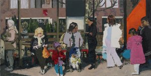 Bussipysäkki, 2003 (öljy kankaalle) tekijältä Trevor Burgess