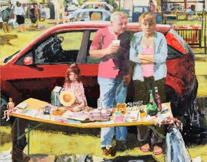 Autokauppa, 2011 (öljy kartongille)