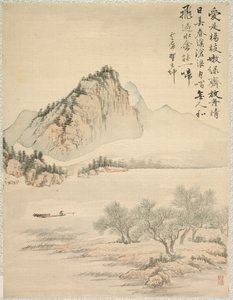 Ajelehtimassa veneessä, 1847. tekijältä Tsubaki Chinzan