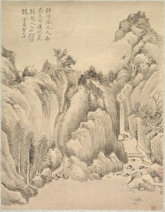 Vesiputous ja kalliot, 1847. tekijältä Tsubaki Chinzan
