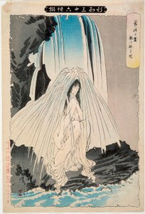 Bōtarōn imettäjä Otsuji rukoilee Konpiran jumalalta menestystä hänelle tekijältä Tsukioka Yoshitoshi