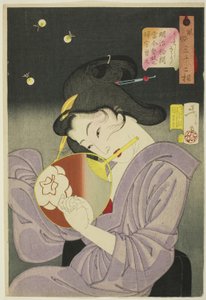Delighted (Ureshiso), sarjasta "Thirty two Aspects of Women (Fuzoku sanjuniso)" tekijältä Tsukioka Yoshitoshi