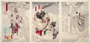 Gentoku vierailee Komeissa lumessa "Kuvituksia kolmen kuningaskunnan romanssiin" tekijältä Tsukioka Yoshitoshi