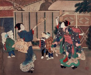 Tammikuu: 1860-luku (tussi ja värit silkille). tekijältä Tsukioka Yoshitoshi