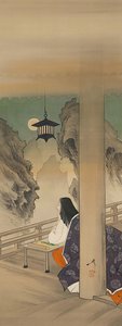 Murasaki Shikibu paikassa Ishiyamadera Hand MP, Base d Sound Te p Hayashi t. .. .. , hyttynen. 1892. tekijältä Tsukioka Yoshitoshi