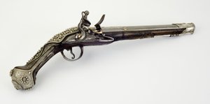 Flintlock-pistooli (teräs, puu, hopea ja kulta) tekijältä Turkish School