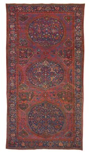 Suuri kolminkertainen medaljonki Ushak-matto, Länsi-Anatolia, 1600-luvun alku tekijältä Turkish School