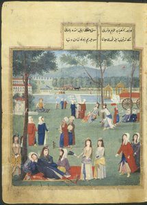 O. 7094 f.7, Els jardins del Kagithane (Les aigües dolces d