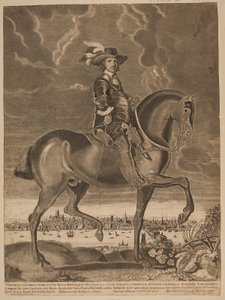 Oliver Cromwell hevosen selässä tekijältä Ubekendt