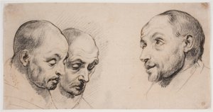 Kolme urospäätä tekijältä Ubekendt kopist efter Anthony van Dyck