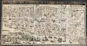 Uusi carte des lants lupausten ja pyhän kaupungin Jerusalemin. tekijältä Ubekendt nederlandsk aktiv midten af 1600 tallet