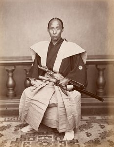 Samurai (Kiichi Harada), Nagasaki, Japani, n. 1870 (osa pinta-alaa p metsä t) tekijältä Ueno Hikoma