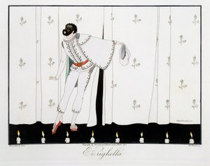 Brighella, Le Journal des Dames et des Modesin "Italian teatterin naamiot ja hahmot" -painoksesta, kaiverrus Henri Reidel (fl.1914-20) 1914 (värilitho)