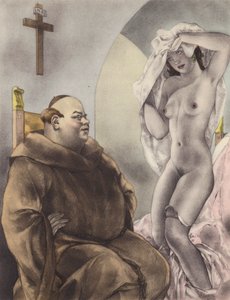 Brunelleschin kuvitus Contes et Nouvelles de La Fontaine -teokseen (väriliitos). tekijältä Umberto (after) Brunelleschi