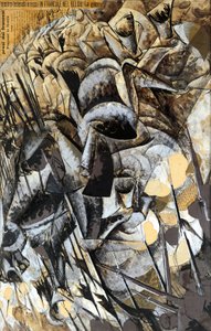 Italia, Milano, maalaus The Charge of the Lancers tekijältä Umberto Boccioni
