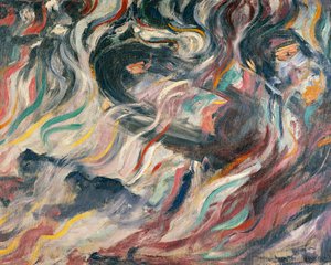 Tunnelmat: hyvästit, Umberto Boccioni (1882-1916), yksityiskohta tekijältä Umberto Boccioni