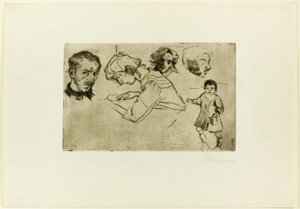 Luonnoksia neljästä päästä ja lapsesta tekijältä Umberto Boccioni