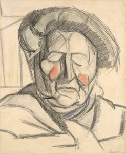 Taiteilijaäiti, 1915 (grafiitti- ja akvarellivedos paperille) tekijältä Umberto Boccioni