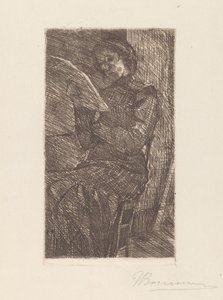 Nainen lukee tekijältä Umberto Boccioni