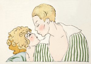 Rakastavat .. (pochoir print) tekijältä Umberto Brunelleschi