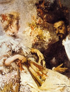 Italo Svevo (1861-1928) sisarensa kanssa (huile kankaalle) tekijältä Umberto Veruda