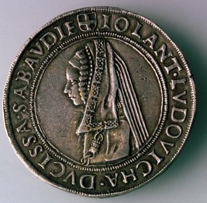 4-testoon. Savoyn herttuakunta, Italia, Kääntöpuoli: Iolanta Ludovica, Savoyn herttuatar, 1497-1504 tekijältä Unbekannt
