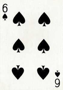 6 of Spades Goodall & Son Ltd.:n pelikorttipakasta, vuodelta 1940 tekijältä Unbekannt