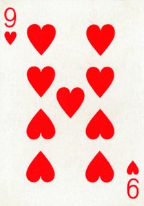 9 of Hearts Goodall & Son Ltd.:n pelikorttipakasta, vuodelta 1940 tekijältä Unbekannt