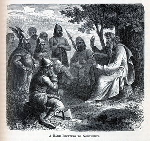 Bardi lausumassa pohjoismiehille, 1882 tekijältä Unbekannt