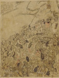 Taistelu joen rannalla, 1600-luvun loppu. tekijältä Unbekannt