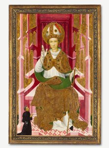 Piispa pyhimys lahjoittaja Saint Louis Toulousen kanssa, 1400-luvun alku. tekijältä Unbekannt
