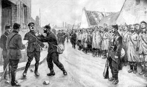 Saksalainen vanki uskaltaa hyökätä upseeria vastaan, Ranska, ensimmäinen maailmansota, 1915 tekijältä Unbekannt