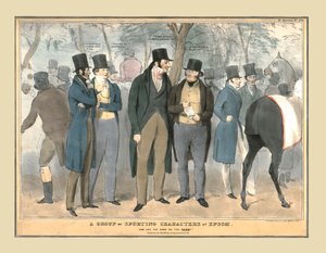 Urheiluhahmojen ryhmä Epsomissa, n. 1832. tekijältä Unbekannt