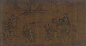 Ryhmä matkustavia työläisiä, 1368-1644. tekijältä Unbekannt