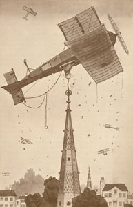 Loop-the-Looper syvässä ajatuksissaan raapimassa päätään vaikean ongelman takia, 1927 tekijältä Unbekannt