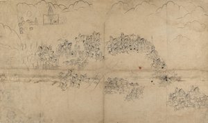 Maharana ja hänen seurakuntansa metsästysvillisia, 1700-luvun alku. tekijältä Unbekannt