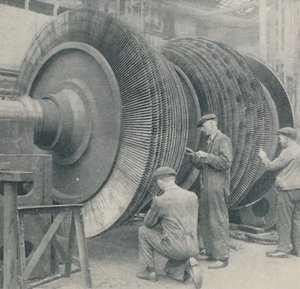 Monilapainen roottori yhdelle Queen Marysin matalapaineturbiinista, 1937 tekijältä Unbekannt