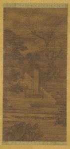 Runoilija haaveilee joenvarsipaviljongissaan, Ming- tai Qing-dynastia, 1600-luku. tekijältä Unbekannt