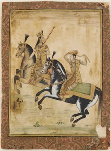 Prinssi ja prinsessa hevosen selässä, 1700-luku. tekijältä Unbekannt