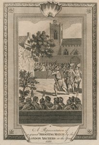 Kuvaus Lontoon jousimiesten suuresta ampumaottelusta vuonna 1583. tekijältä Unbekannt
