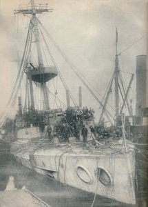 Pelastusvoitto. Risteilijä Gladiator, pelastushinaajien tukema, 1908, 1936 tekijältä Unbekannt